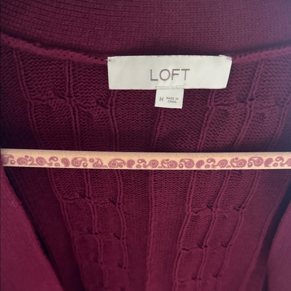 LOFT Women's Deep Red Cardigan Sweater - Picture 5 of 7